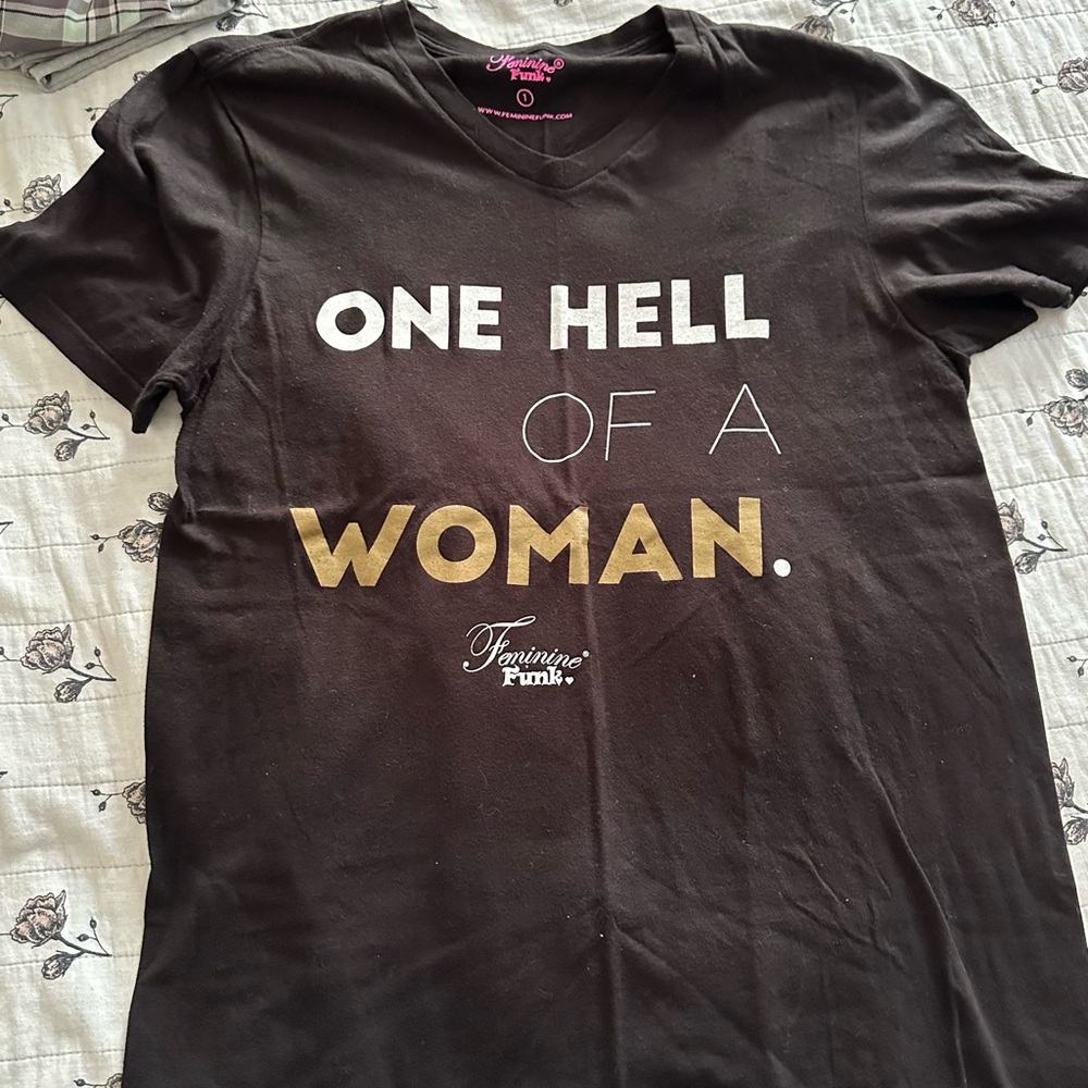 Feminine Funk Black Gold Graphic Polo Tee